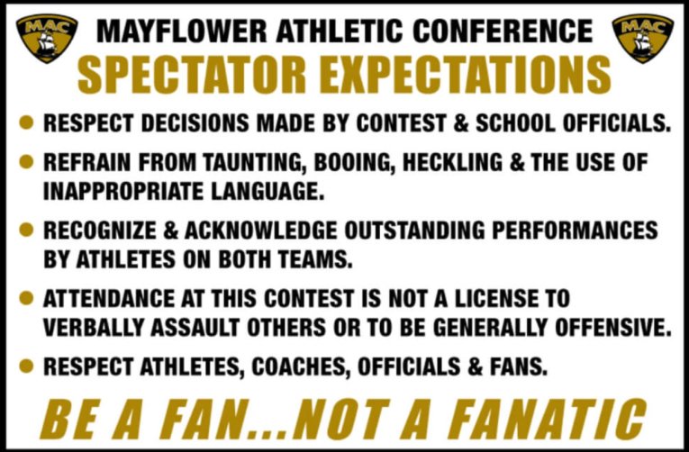 MAYFLOWER ATHLETIC CONFERENCE SPECTATOR POLICY